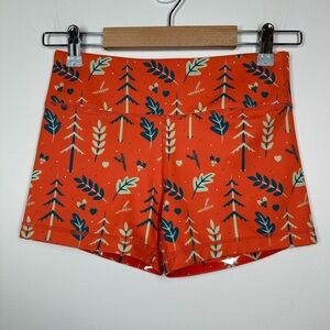 IAB No-Ride Enchanted Love Forest Orange Booty Shorts‎ Size 4 / XS